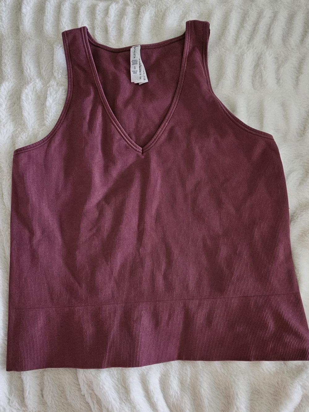 Athleta Ribbed V-Neck Tank Top - Mauve
